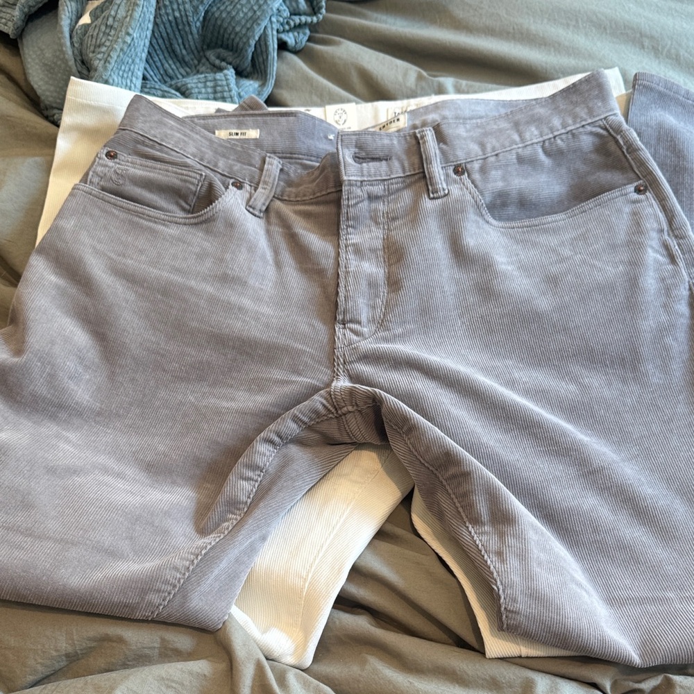 Gray Todd Snyder STRAIGHT 5-POCKET CORDUROY PANT 32/30